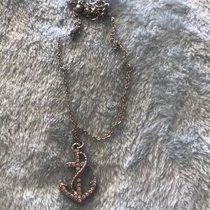 Silver studded Anchor necklace